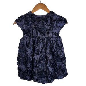 Halabaloo Girls Dress Size 4T Navy Blue Rosette Party‎ Formal Occasion Pageant